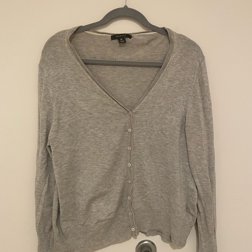 Primark grey button down sweater